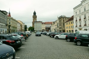 Der Parkplatz am Obermarkt in Görlitz