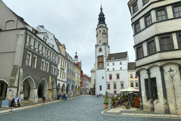 Rathaus mit Uhren in Görlitz
